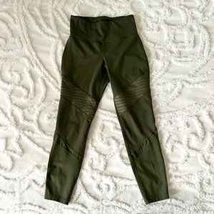 Olive Green Moto Capri Legging